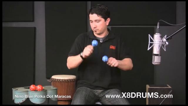 Nino Percussion Blue Polka Dot Maracas - X8 Drums смотреть онлайн