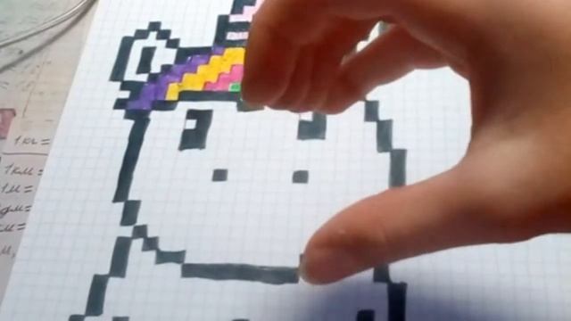 Рисуем по клеткам единорога и радугу. смотреть онлайн