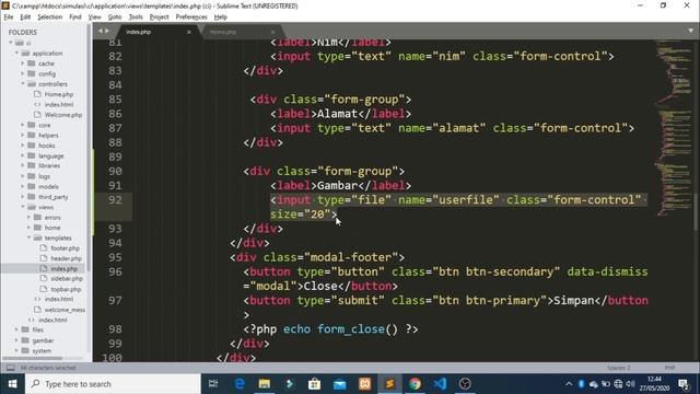 #12. Cara Upload file gambar dengan Framework Codeigniter 3 смотреть онлайн