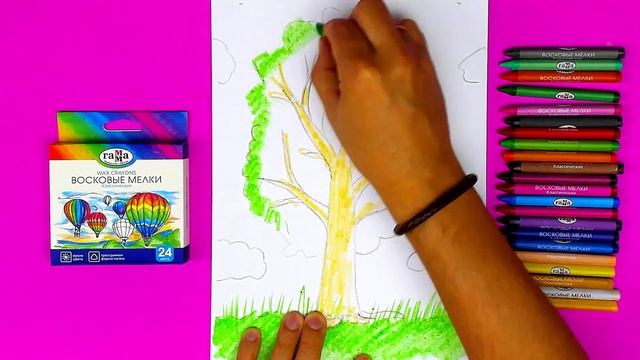 Арт-Проект / Как нарисовать ДЕРЕВО на рисование в школу смотреть онлайн