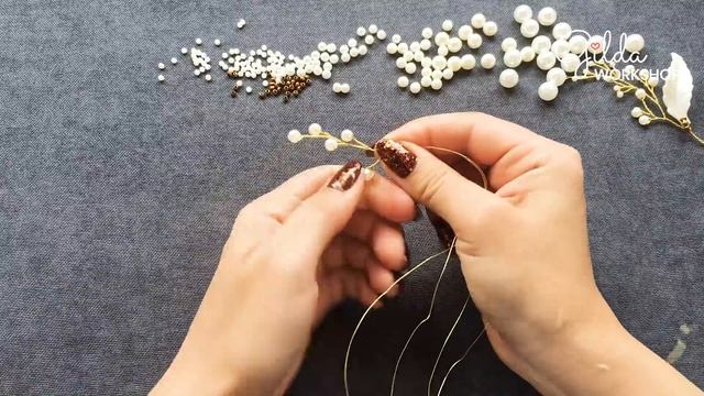 How to Make Bridal Hair Vine. DIY Hair Comb from PEARLS. Handmade TUTORIAL смотреть онлайн