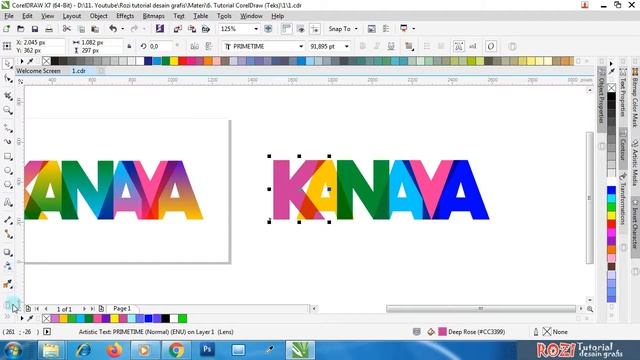 CARA MEMBUAT TULISAN EFEK PELANGI TRANSPARAN | di CorelDraw X7 смотреть онлайн