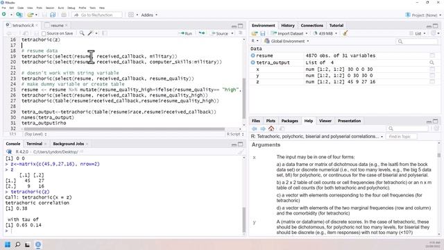 Correlation for Binary Variables: Tetrachoric Correlations in R смотреть онлайн