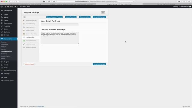 10. Exploring Theme Options - Contact Page [KingSize WordPress] смотреть онлайн