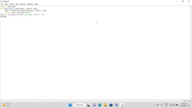 Program in Python that calculates the day of the week for a given date смотреть онлайн