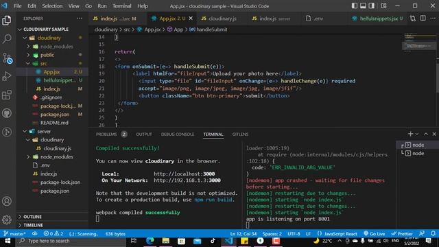 4- Cloudinary 2022 || making the form || How to upload images to react using cloudinary and node j смотреть онлайн
