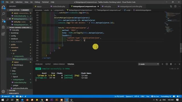 #15 Sistem Tadika Dengan Vue plus Bootstrap Laravel 5.5 - Delete Data Vuejs смотреть онлайн