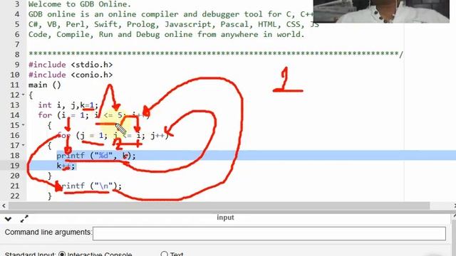 FLOYD'S TRIANGLE PATTERN(NESTED FOR LOOP) смотреть онлайн