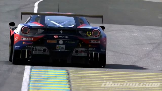 iRacing - Le Mans - FERRARI 488 GT3 - slow motion action смотреть онлайн