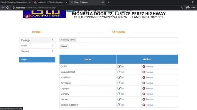 Shopping Cart Application in PHP/MySQLi Installation Demo смотреть онлайн