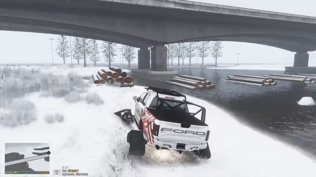 Offroading Ford F-150 Raptor With Mattracks In Snow in GTA 5! смотреть онлайн