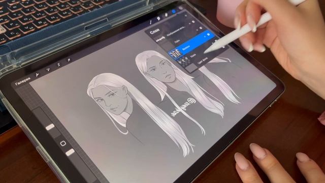 Как рисовать волосы в digital | ПОКРАС в Procreate + art tips смотреть онлайн