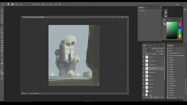 Sci-Fi Environment Digital Painting - 2D Process смотреть онлайн