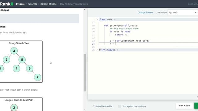 HackerRank 30 Days of Code | Day 22: Binary Search Trees | Python смотреть онлайн