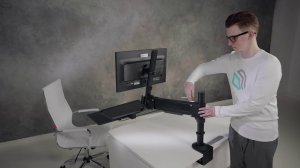 ONKRON кронштейн для монитора W3GD 17»-27» с полкой для клавиатуры, настольный, чёрный