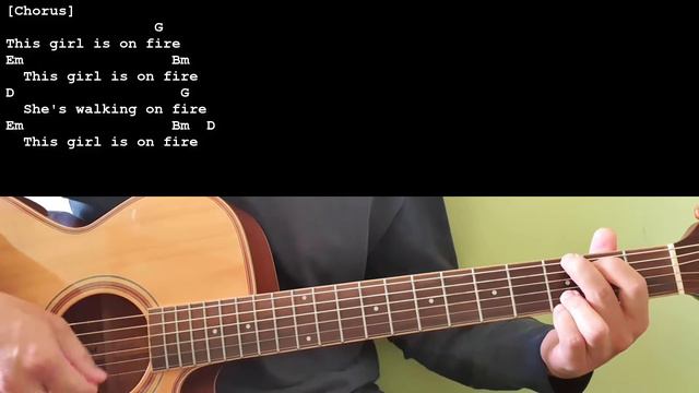 Girl On Fire - Alicia Keys - Easy Chords & Lyrics - Guitar Playthrough смотреть онлайн