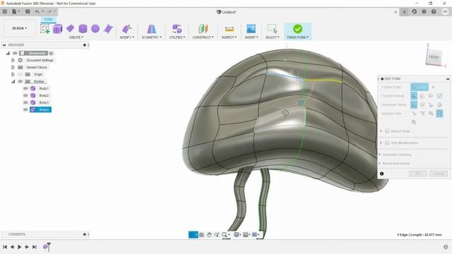 How to 3D Model a Jellyfish in Fusion 360- CAD Character Design смотреть онлайн