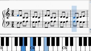 1 класс. Фортепиано. Пьеса "Курочка".