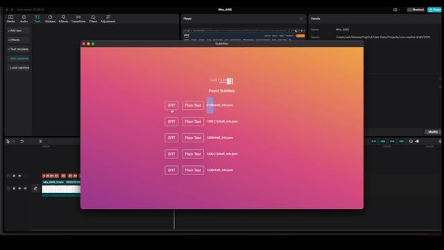 Save or extract the auto-generated subtitles by CapCut as SRT files or as a text file on MacOS смотреть онлайн
