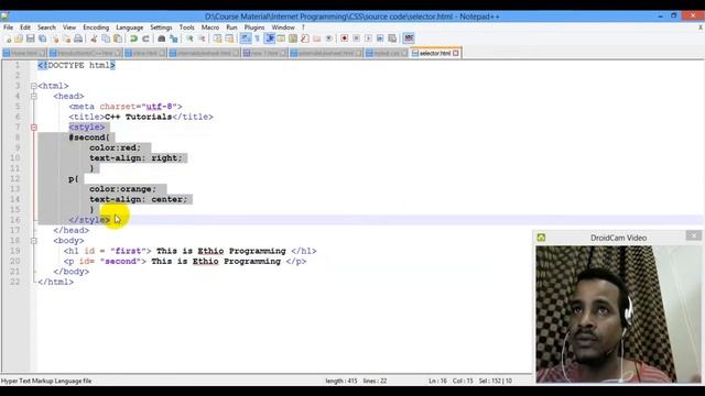 Lecture 5: website css selector Programming Tutorial in Amharic | በአማርኛ смотреть онлайн