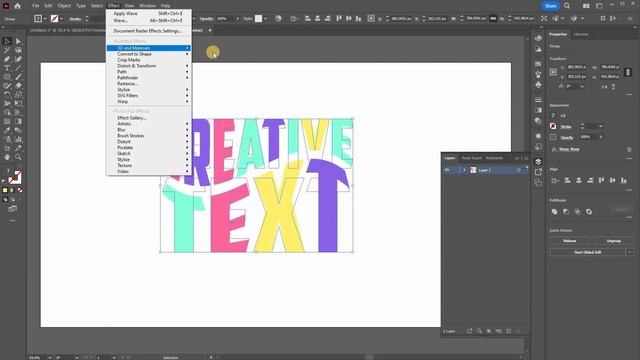 3D Text Art Tutorial Using Adobe Illustrator & Photoshop | 3D Text Art смотреть онлайн