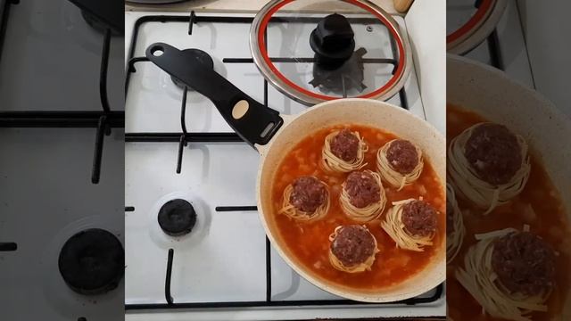 Гнёзда с фаршем.Очень вкусный обед. Қазақша рецепт смотреть онлайн