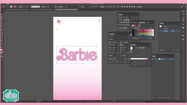 come fare la SCRITTA BARBIE - Tut. Illustrator 180 смотреть онлайн