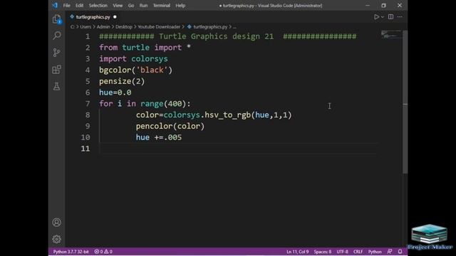 python turtle graphics tutorial || #design21 || Python graphics смотреть онлайн