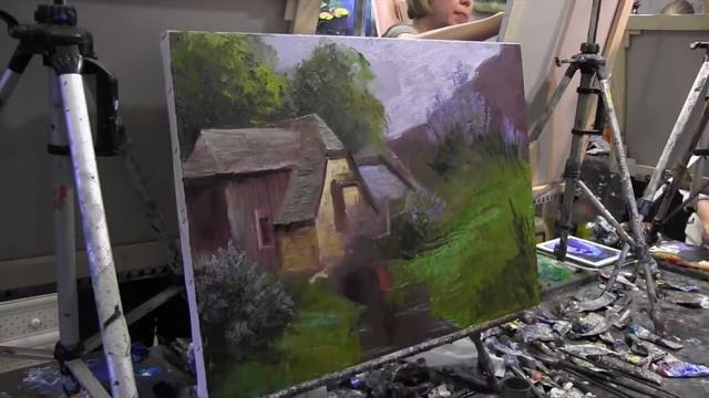 Видео-урок Игоря Сахарова "Уютный дворик" / Живопись маслом для начинающих / Полные уроки 2021 смотреть онлайн