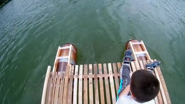 Катамаран за 1000 рублей из ПЭТ кег - первые испытания часть 4