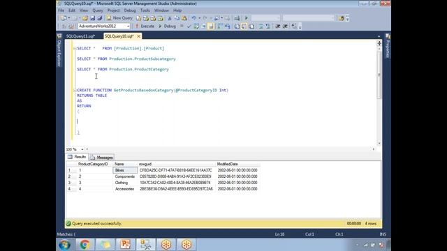 SQL Table Valued Functions смотреть онлайн