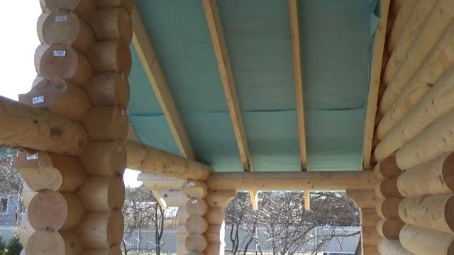 Сруб Дома 6.0х8.0м. из бревна с террасой и крышей "Лебяжье". Цена в СПб 465.197 руб. смотреть онлайн