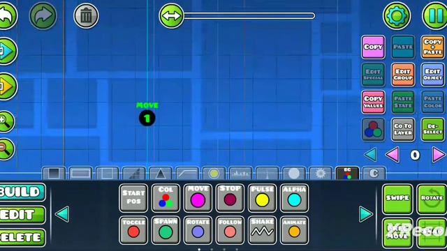 Как сделать так чтобы блоки двигались в Geometry Dash