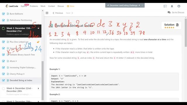 LeetCode 880. Decoded String at Index - Day 20 of December LeetCoding Challenge - GoMaster.in смотреть онлайн