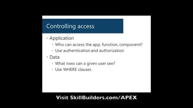 Securing Oracle APEX - Module 3 - "Controlling Access" смотреть онлайн