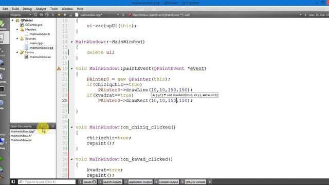 Qt muhitida ishlash 18-dars QPainter grafika. смотреть онлайн