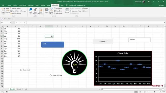 Part 244 - Delete Objects or Shapes from Excel spreadsheet by using VBA (Tamil) | Kallanai YT смотреть онлайн