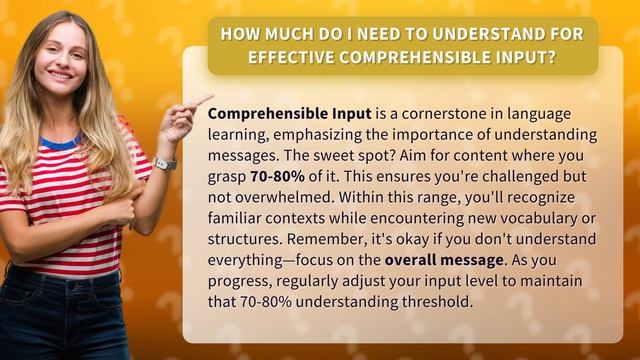 How Much Do I Need to Understand for Effective Comprehensible Input? смотреть онлайн