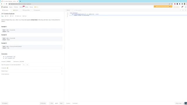 217. Contains Duplicate - Python - One Line смотреть онлайн