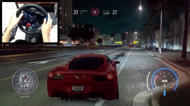 NFS HEAT Ferrari 458 italia [ Campaign Mission - (Ana) Breaking The Law ] - LOGITECH G29 gameplay смотреть онлайн