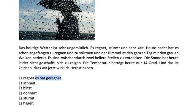 Тема «Погода». Разбор аудио на немецком (А2)