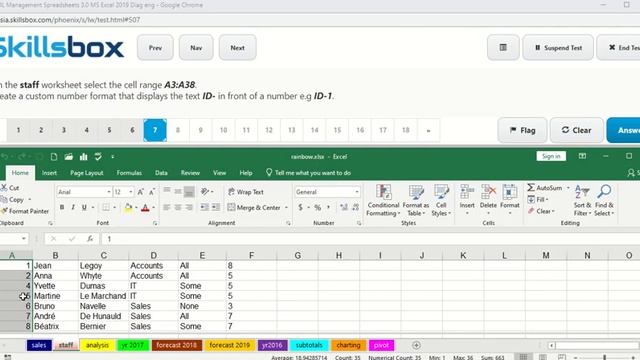 ICDL/ECDL Adv Excel Diagnostic Q6 to Q10 смотреть онлайн