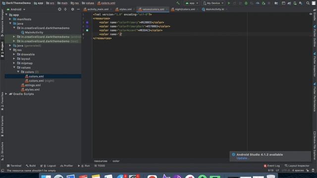 Implement dark theme in android app - (Android Studio App theming) смотреть онлайн
