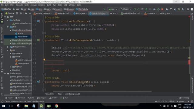 Blog App with NewsAPI+Volley+Glide смотреть онлайн