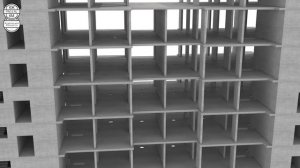 Железобетонные конструкции многоэтажного дома с подземным паркингом