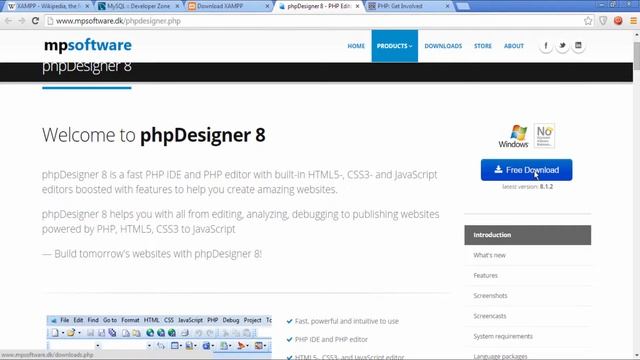 Web Development Tutorials PHP Mysql#2 Installing XAMPP and PHP Designer смотреть онлайн