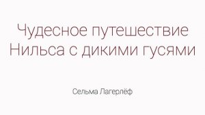Чудесное путешествие Нильса с дикими гусями