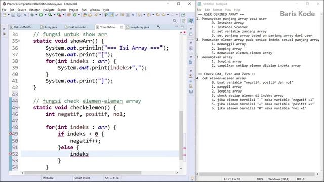 #24 (End) - User defined array, Check array item dan Swapping array [Java Dasar] смотреть онлайн