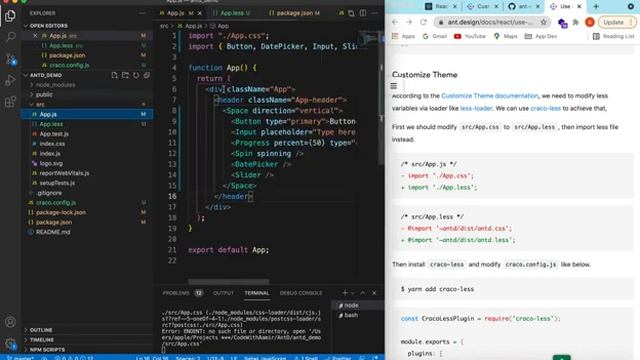 How to Customize Ant Design Theme | Ant Design Theming in React JS | Ant Design Theme Customization смотреть онлайн